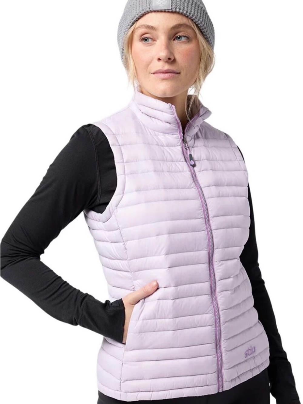 Stio Pastel Lavender Quilted Puffer Vest